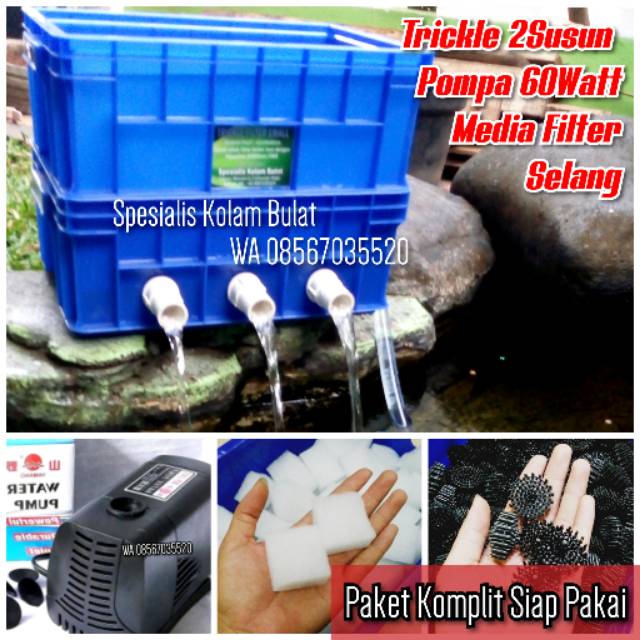 Trickle Small 2Susun Plus Pompa, FILTER KOLAM KOI