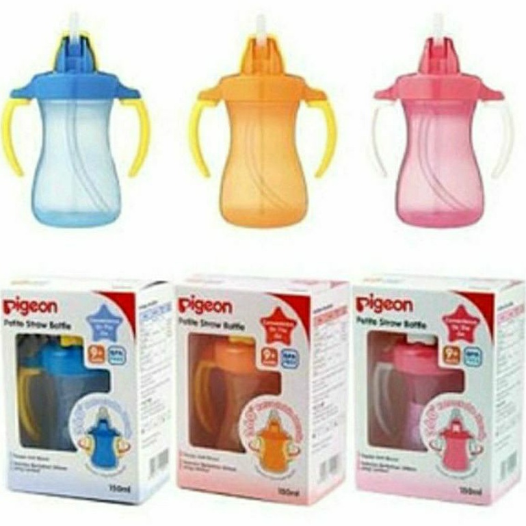 Pigeon Petite Straw Bottle 150ml / Botol minum sedotan Bayi / Training Cup Straw 150 ml