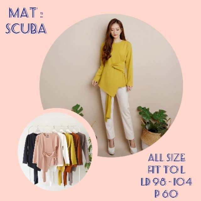 blouse lengan panjang - blouse scuba