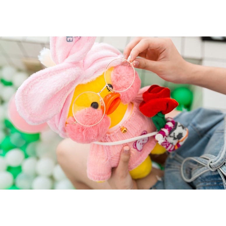 HZ Mainan boneka Bebek Kuning Lala-Fanfan 30CM Stuffed Plush duck doll 2022 untuk Hadiah Anak