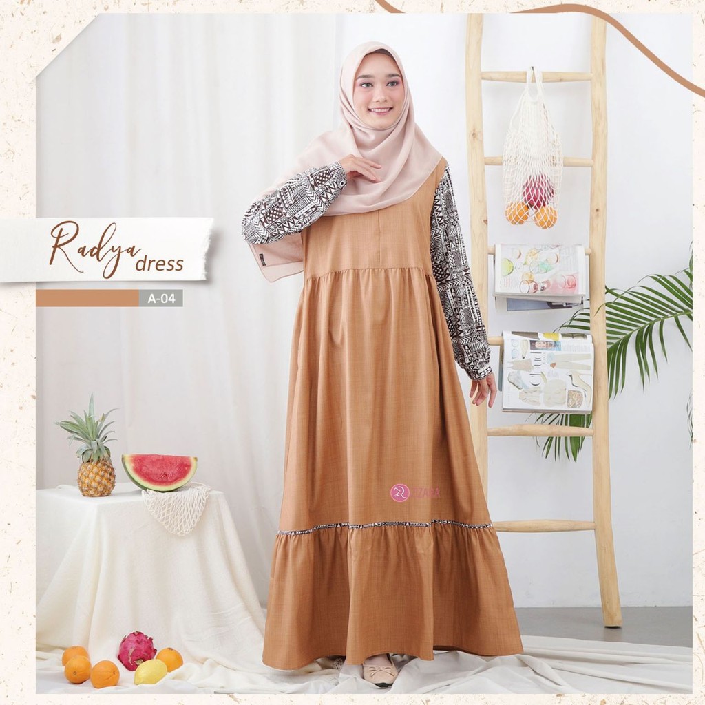 READY RADYA A DRESS BY ZIZARA GAMIS BUSUI MUSLIM MURAH FASHION BUSANA WANITA BAHAN KATUN MADINAH