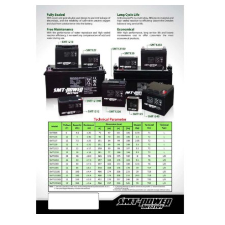 BATTERY DEEP CYCLE SOLAR PANEL MERK SMT 12V 120AH not VOZ / KAYABA