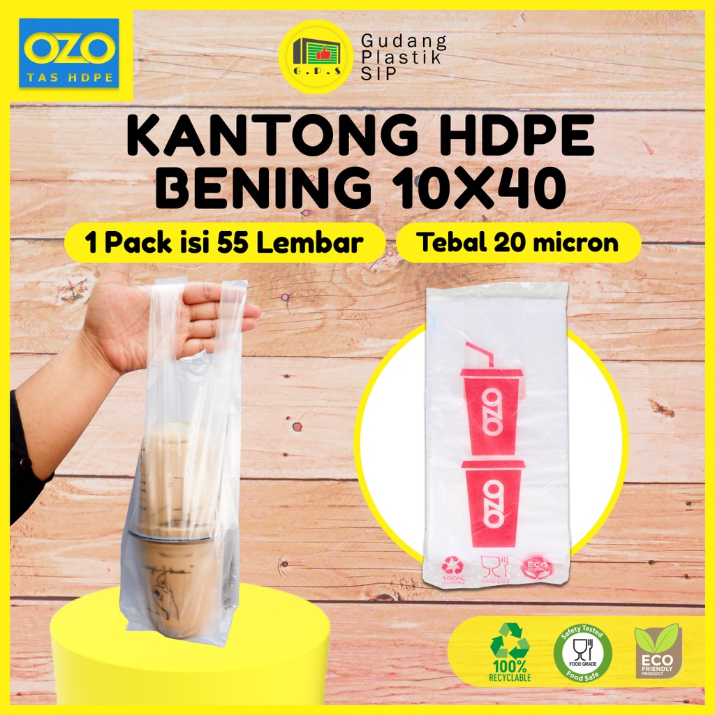 Kantong Plastik Kresek 2 Gelas OZ Tebal UK 10x40 HDPE