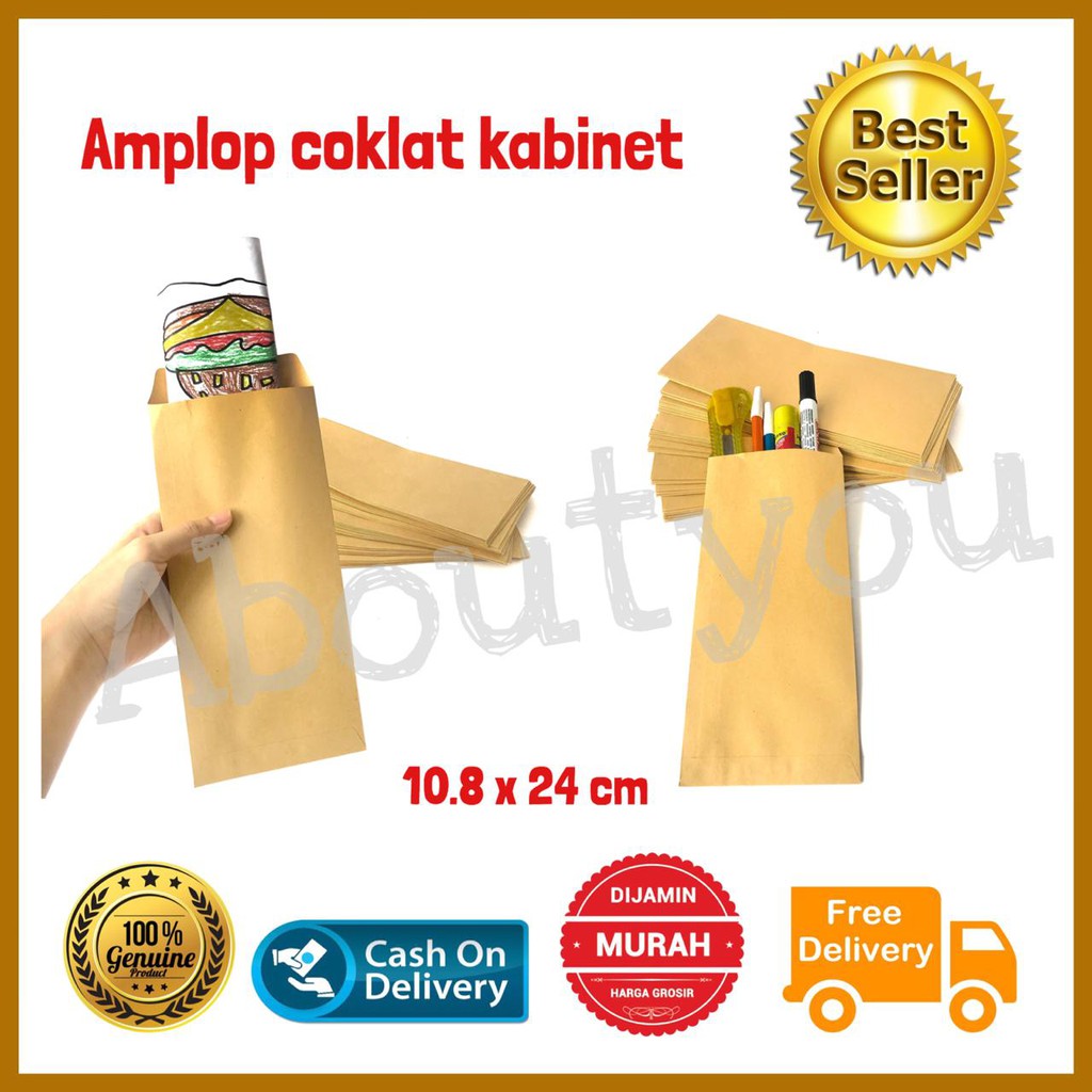 

Promo AMPLOP COKLAT Kabinet 1 pack 100 lembar samson kraft envelope amplop gaji packing