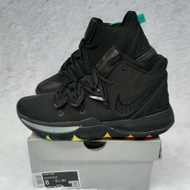 kyrie 5 black rainbow soles