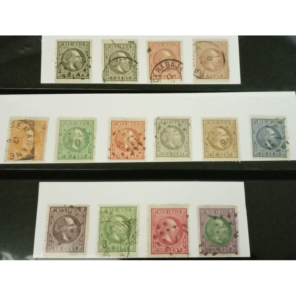 Perangko Nederland Indie (Ned Indie) Raja Willem III (1870-1888) Set Komplit