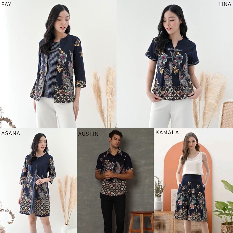 Evercloth Tina Blouse Wanita Atasan Wanita Batik Couple Top Jumbo Family Cheongsam CNY Imlek Merah