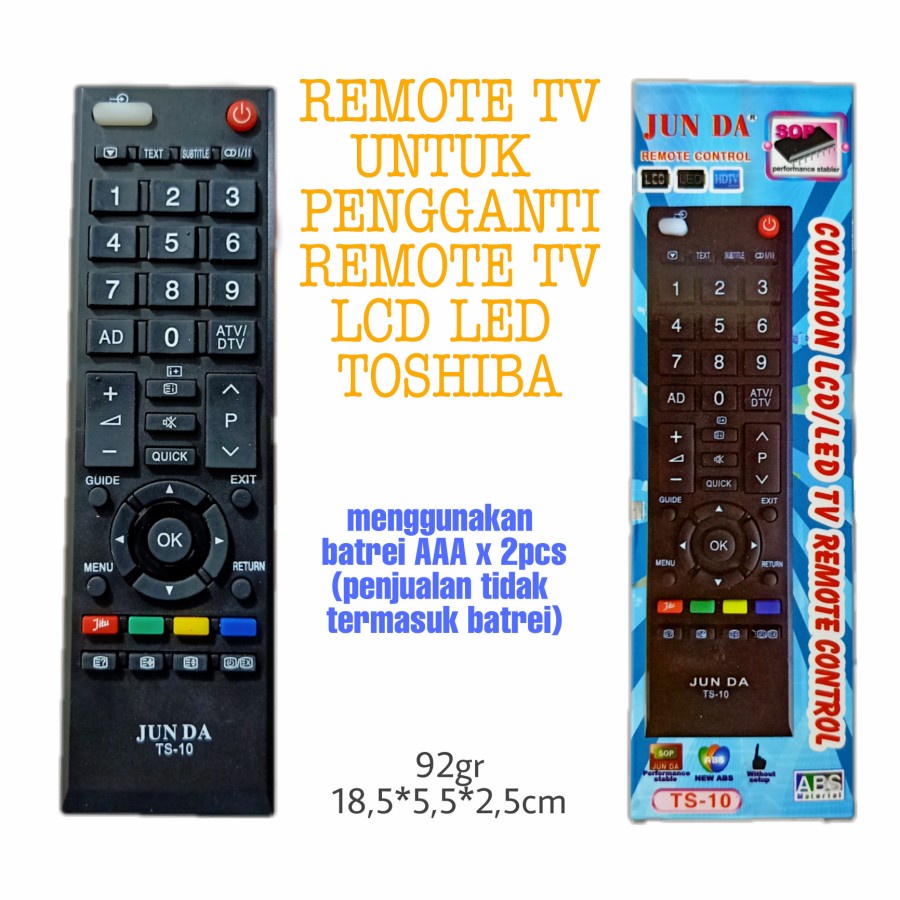 REMOTE UNIVERSAL TV TABUNG LED  TOSHIBA JUNDA TS-10