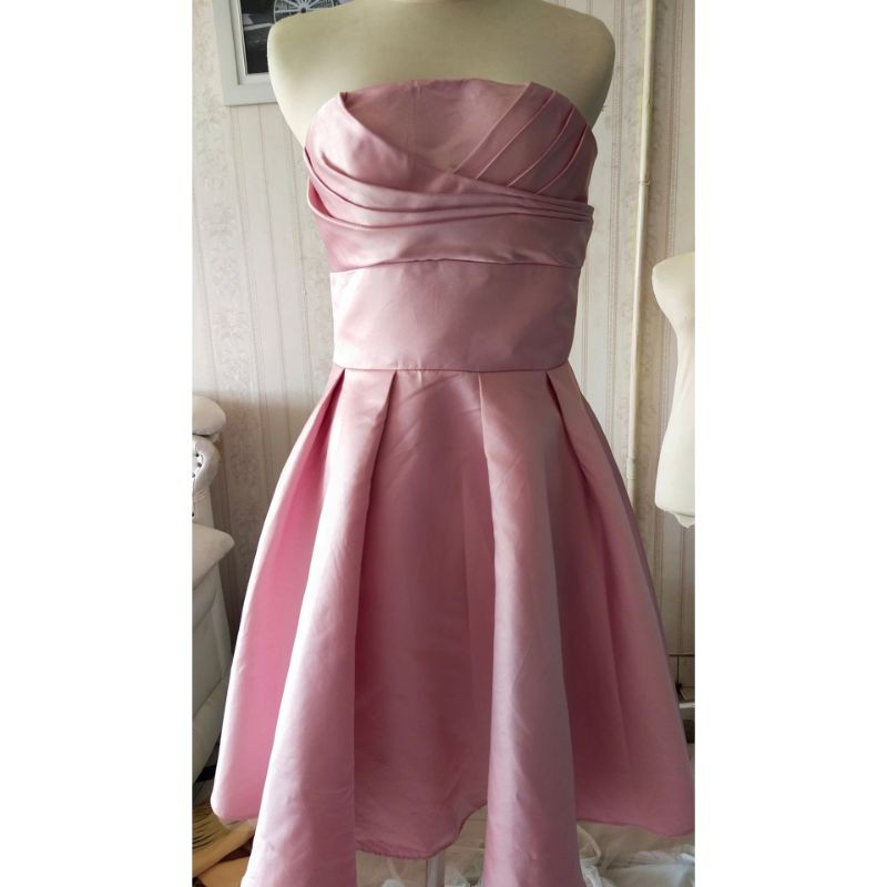 Mini dress dusty pink kemben / gaun pesta dusty pink second / gaun party preloved