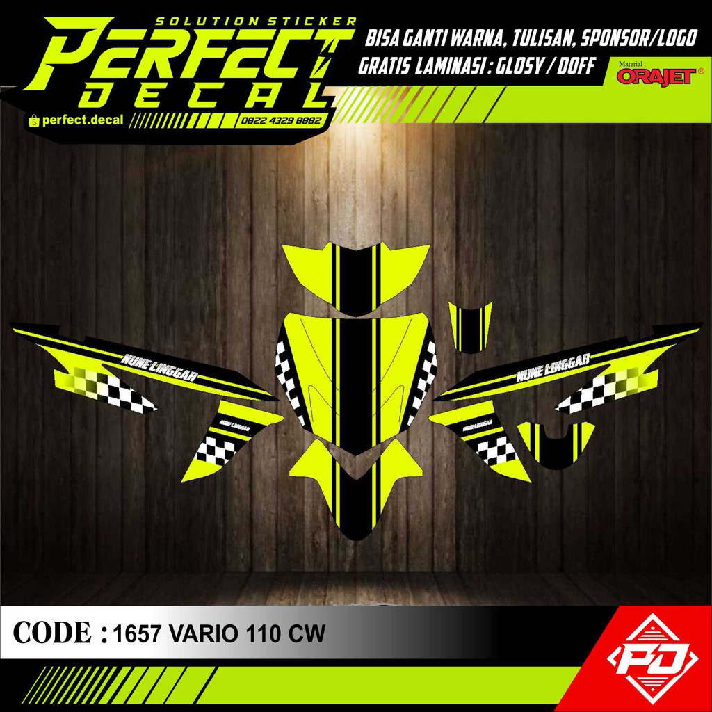 Decal Stiker Motor VARIO CW 110 KARBU / VARIO CW 110 FI Full Body Sticker Custom Variasi