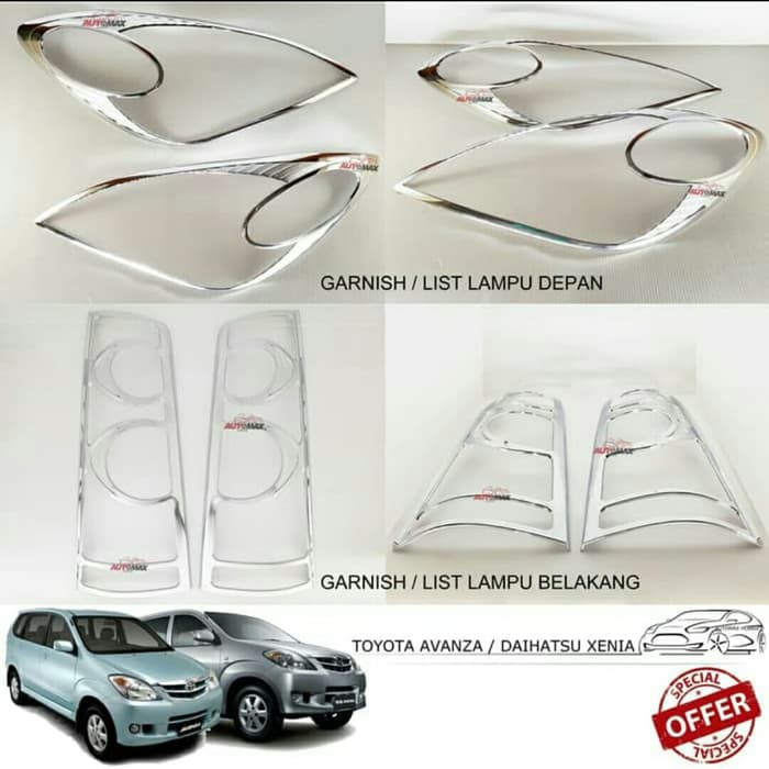 Paket Garnish Lampu Depan Dan Belakang Avanza Dan Xenia Vvti 2007 2010