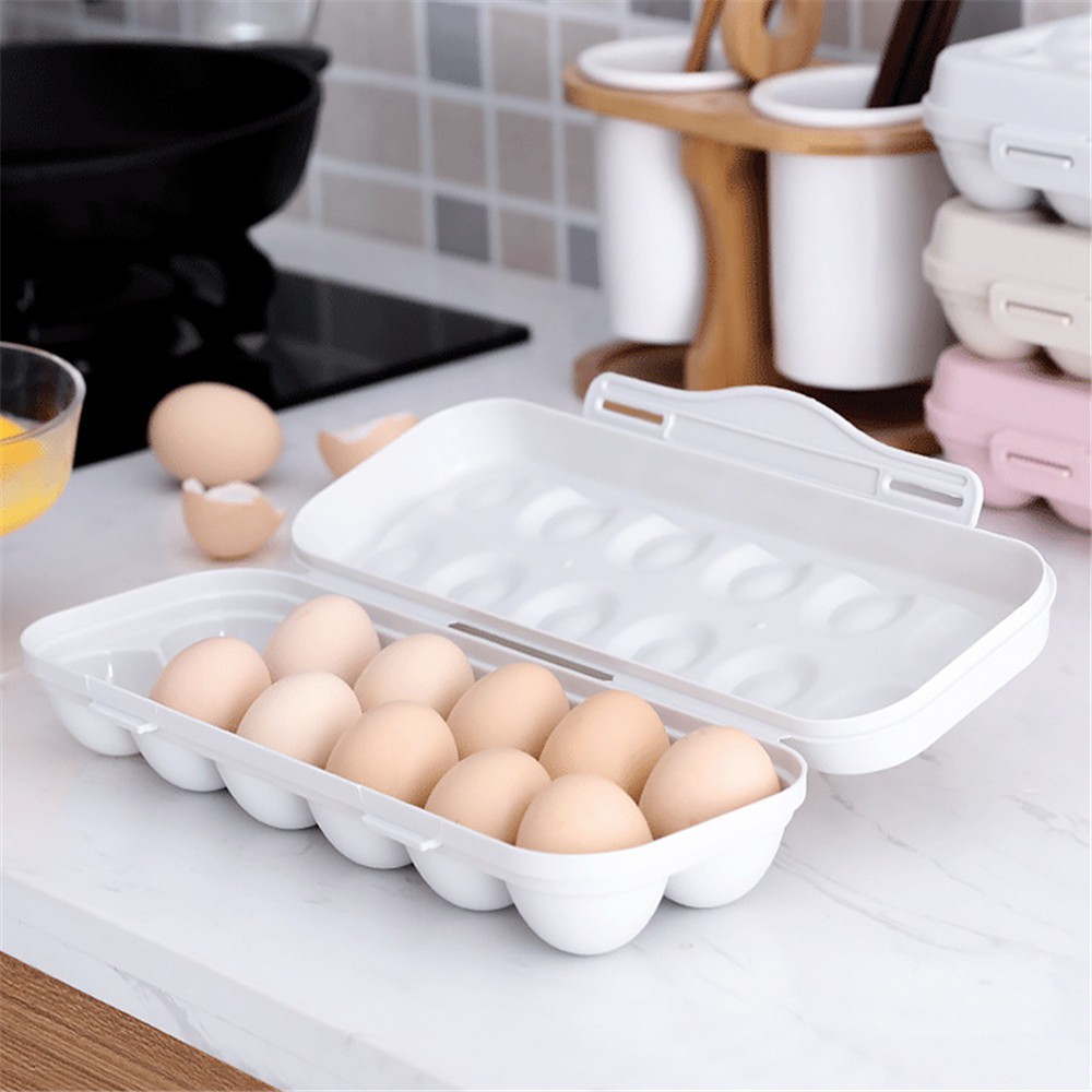 【COD Tangding】Egg Tray Holder Storage Box Refrigerator Crisper Container Home Storage Organization Case