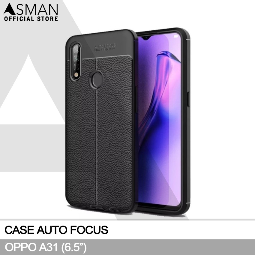 Auto Focus OPPO A31 (6.5&quot;) | Soft Case Leather Premium - Hitam