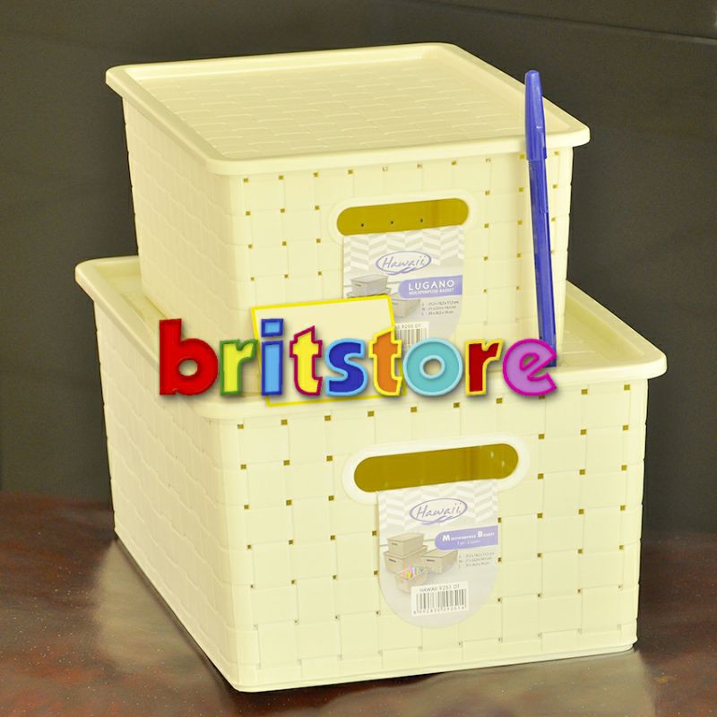 Keranjang Hawaii Lugano Size S dan M (Paket) / Keranjang Plastik Serbaguna/ Box Plastik Serbaguna