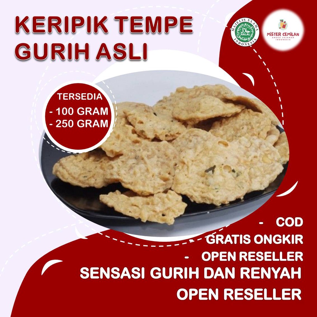 

1KG KERIPIK TEMPE ASLI GURIH BY.MISTER CEMILAN