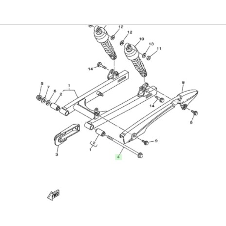 SHAFT PIVOT AS TENGAH SWING ARM FORK SASIS VEGA R NEW ZR RR JUPTER Z Z1 105 110 BURHAN 115 ROBOT - WR 155 ORIGINAL YGP 5LM-F2141-00