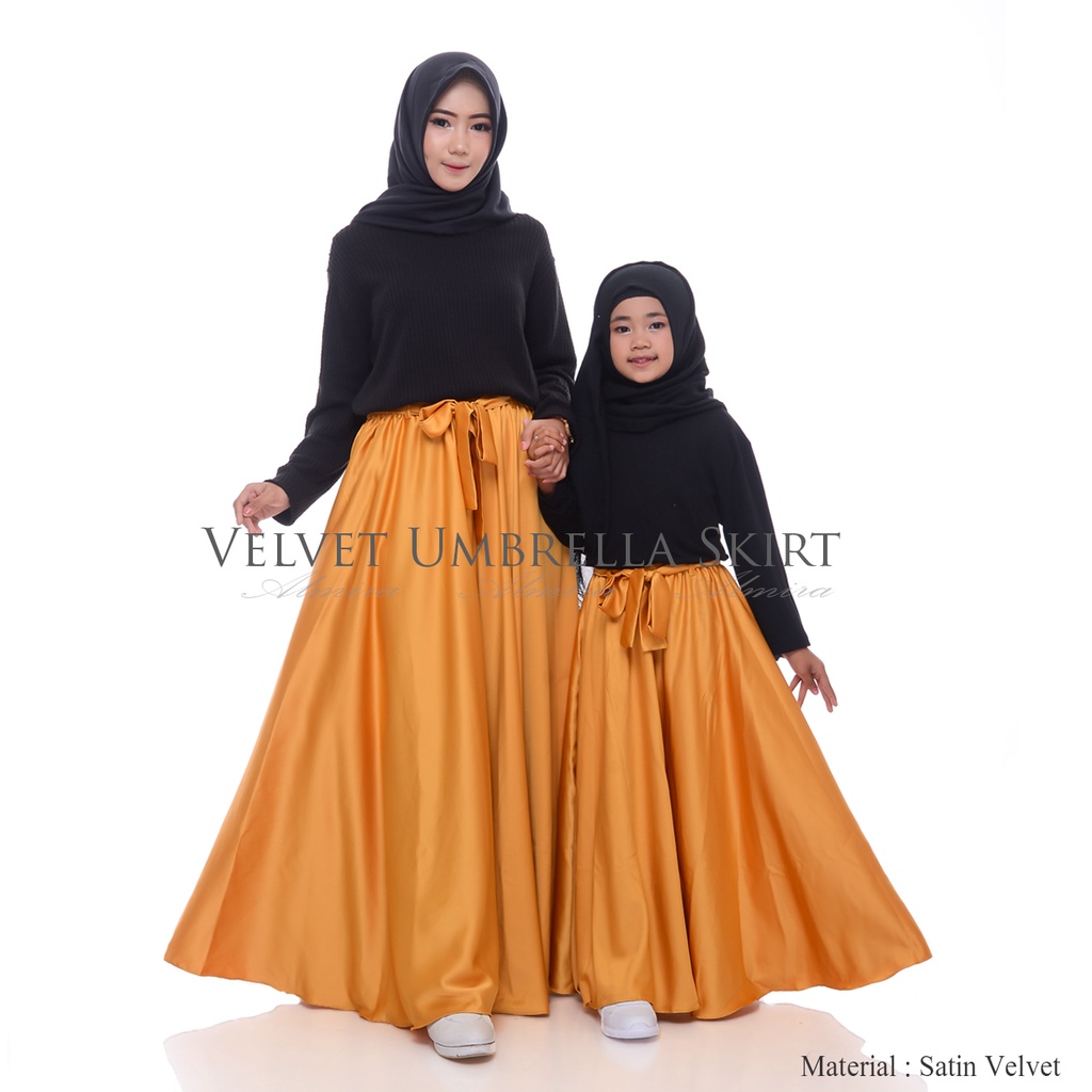 Rok Anak Perempuan Panjang Payung Pesta Lebar Velvet umbrella skirt Griyaraditya Almira Rok Princess