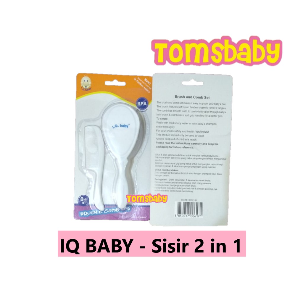 IQ BABY 1 set Sisir Bayi dan Anak 2in1 FASHION COLORS