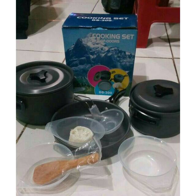 Cooking set DS 300 perlengkapan masak camping dan hiking cooking set ds 300