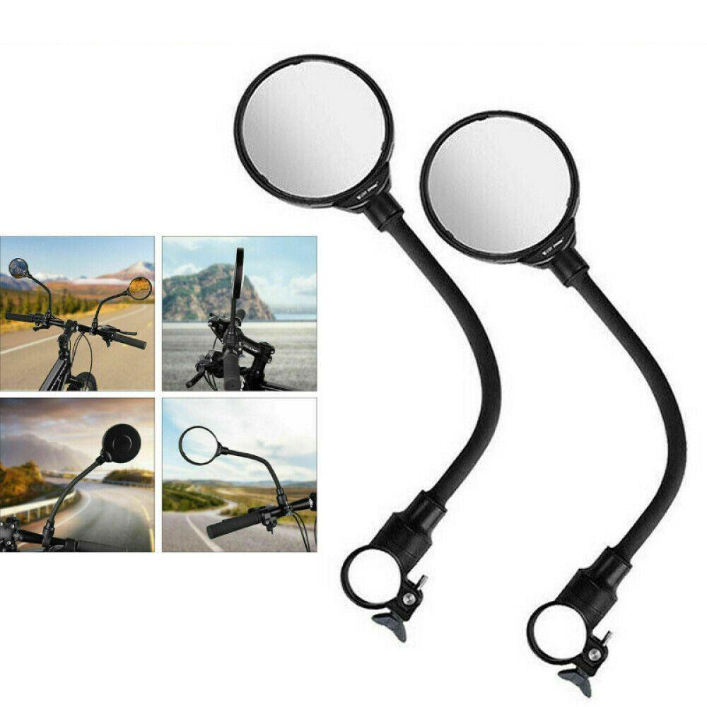 Kaca Cermin Sepeda Flexible Populer360° Stang Sepeda Rotate Black Side Retroreflector