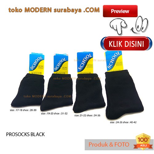 KAOS KAKI PROSOCK BLACK KAOS KAKI SEKOLAH