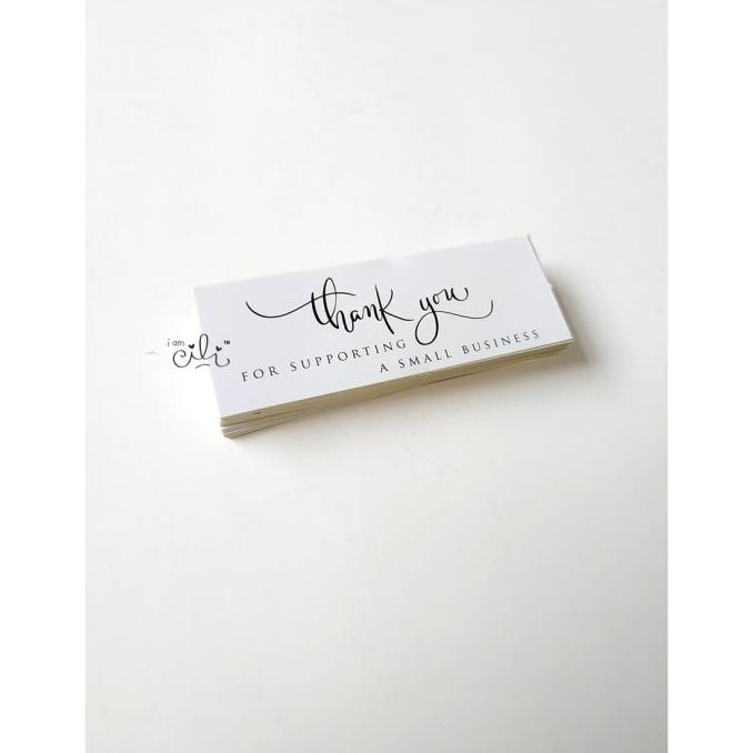 

(SN20)Stiker thankyou putih 7x2.5 cm untuk seal box paperbag