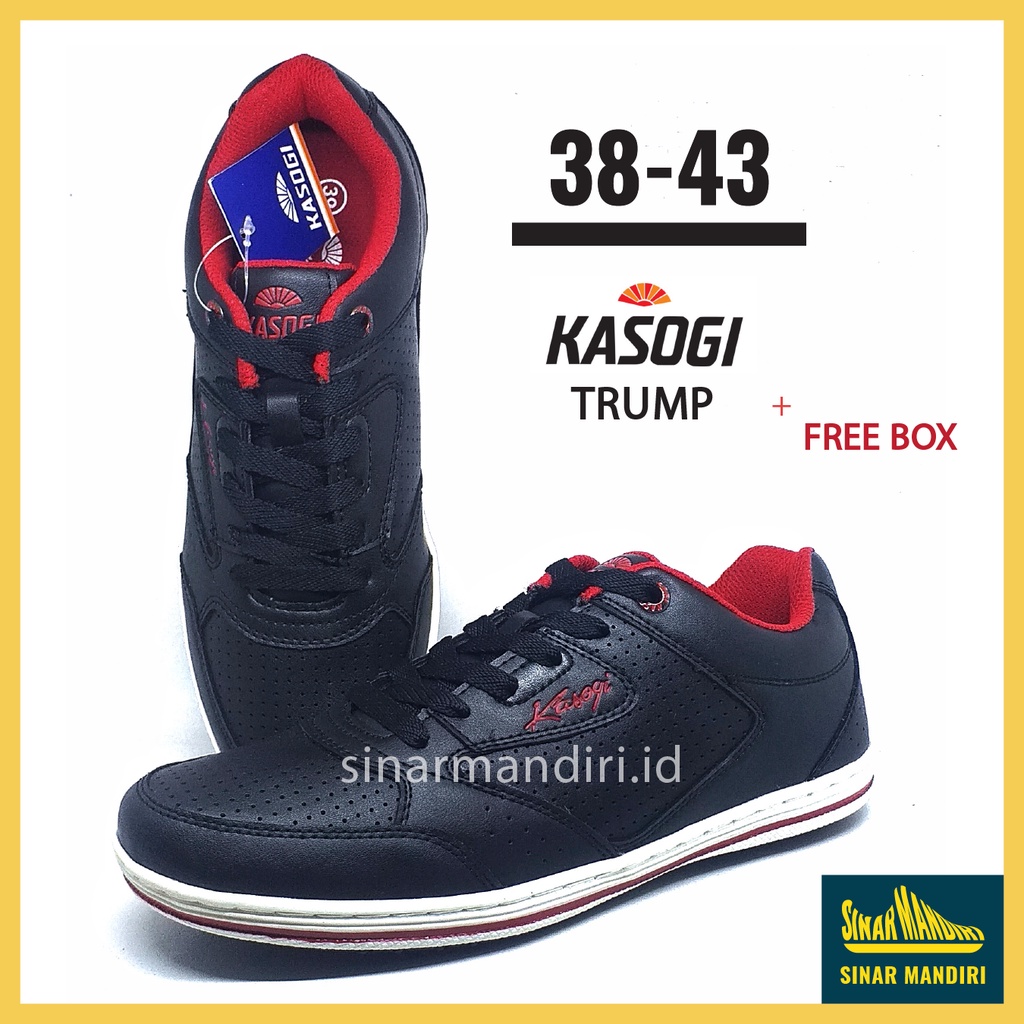 Sneakers/ Sepatu Sekolah/Jogging Kasogi Trump Hitam 38-43 Pria/Wanita Trendy Keren Original Awet Rea