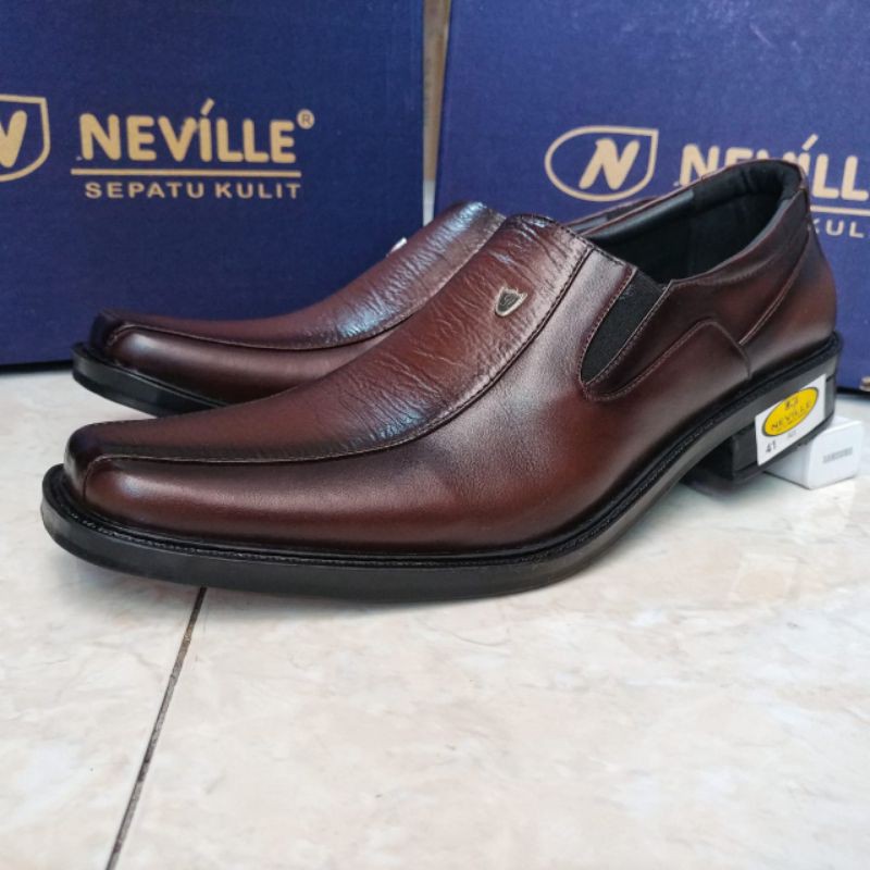 Neville Sepatu Pantofel Pria Bahan Kulit Asli Elegan Formal Kantoran Kode NV11