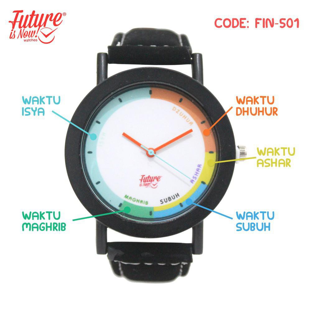 Jam Tangan Sholat Unisex Analog - Leather Strap - Fin-501