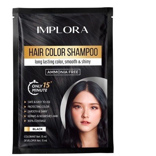 IMPLORA HAIR COLOR SHAMPOO 15ML | PEWARNA RAMBUT [SWEETSPACE]