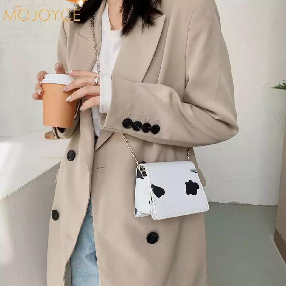 MORMON BIANKA Slingbag - Tas Selempang Motif Sapi MORYMONY Shoulder Bag Tas Pesta Mini