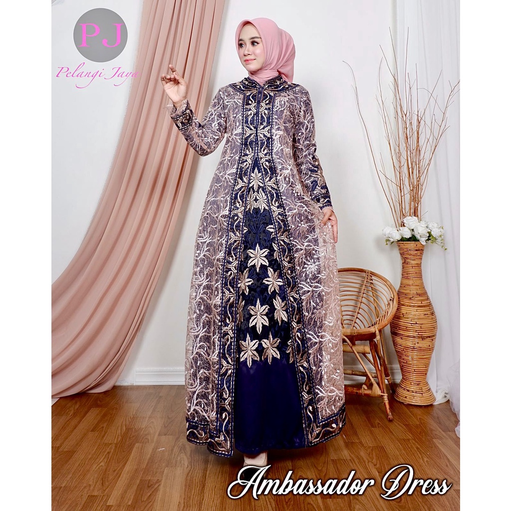 GAMIS PESTA ORIGINAL BRAND PELANGI JAYA/ GAMIS AMBASSADOR PINK NAVY/ GAMIS PESTA MODEL CARDIGAN/ GAM