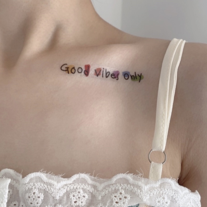 Colorful tattoo Rainbow tattoo Cute tattoo tato berwarna tato pelangi Positive vibes tattoo Temporar