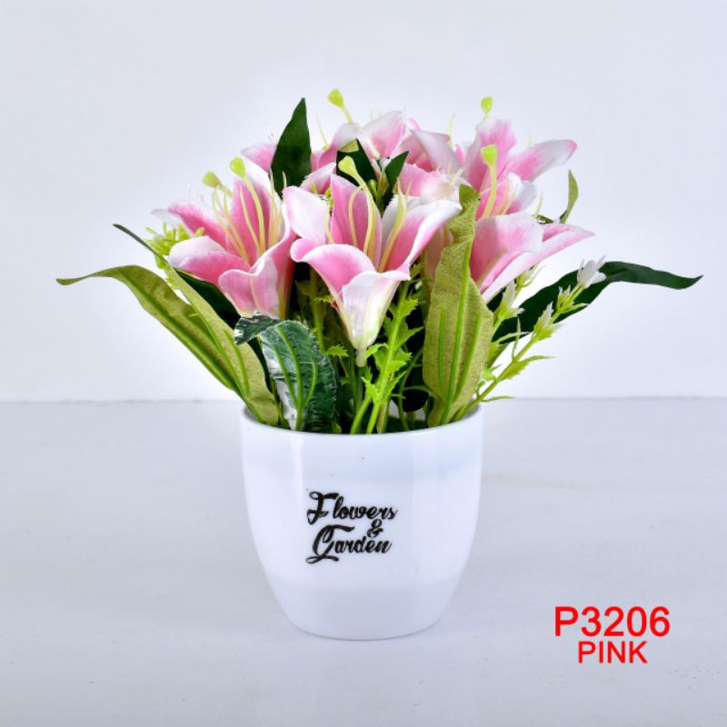 TF11-COD-P3206 ( 1KG BISA 16 PCS )BUNGA DEKORASI/BUNGA PLASTIK/TANAMAN ARTIFISIAL-PINK