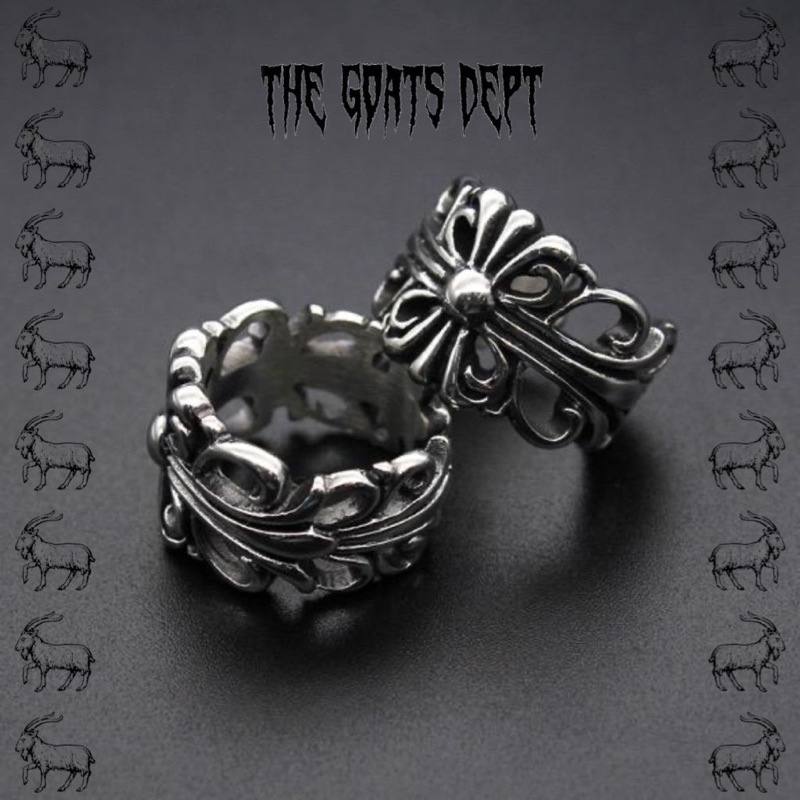 The Goats Dept - Ukir Chrome Hearts Ring Original / tgd26 Cincin Pria Wanita Disesuaikan Viral Chrom