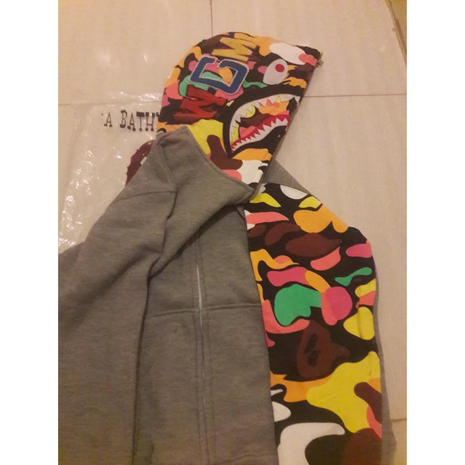 HOODIE BAPE SHARK MULTICOLLOR FULL TAG SUPER MIRROR QUALITY 1:1 ORI