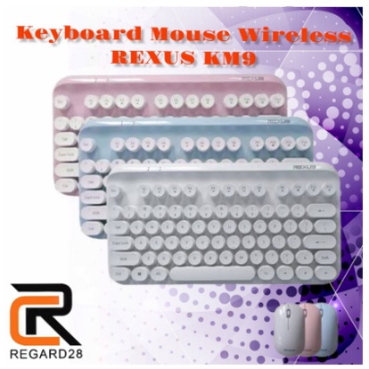 keyboard mouse wireless Rexus KM9 KM 9 - Putih