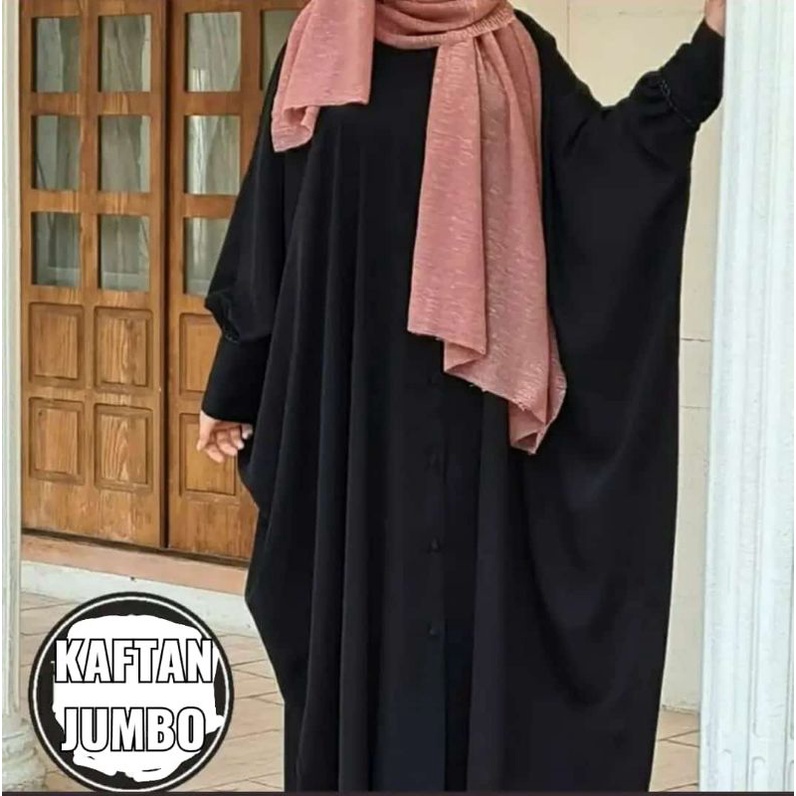 Abaya Kaftan Wanita Hitam Turkey Gamis Arab Saudi Dubai Kaftan Jumbo Eksklusif