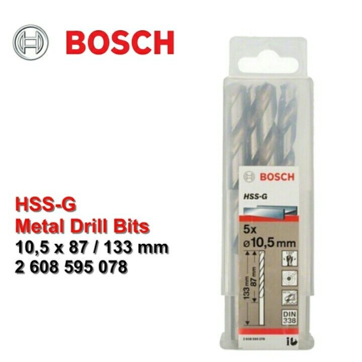 BOSCH Mata Bor HSS-G Metal Drill Bit 10.5 MM X 5 PCS