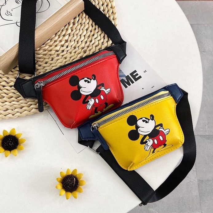 NAOMI - Mickey Norin Waist Bag - Tas kulit sintetis - Tas anak import - Tas Anak Selempang - tas Mickey - Sintetis Premium Cute imlek angpao