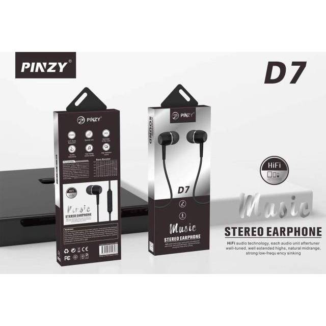 Music Stereo Earphone Pinzy D7 Series with Microphone