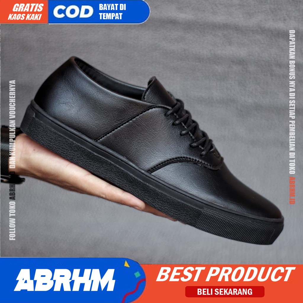 ABRHM x AUTHEN Sepatu Kasual Pria Sepatu Pria Casual Sneakers Kulit Pu Ori Cowo/Cowok Sepatu Kerja Kantor Semi Formal Kuliah Kondangan Gaya keren Kekinian Murah Terlaris