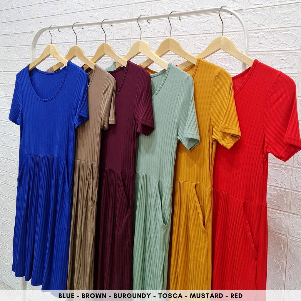 4558 shikka pocket knit midi dress