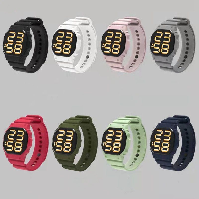 PA Jam Tangan LED Sport Digital Pria Wanita Rubber Electronic Fashion Couple Anak Remaja Import Premium RM002