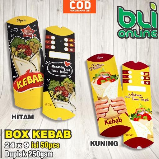 

Kotak Kebab 24X9 / Dus Kebab / Box Kebab / Kemasan Kebab / Isi 50Pcs