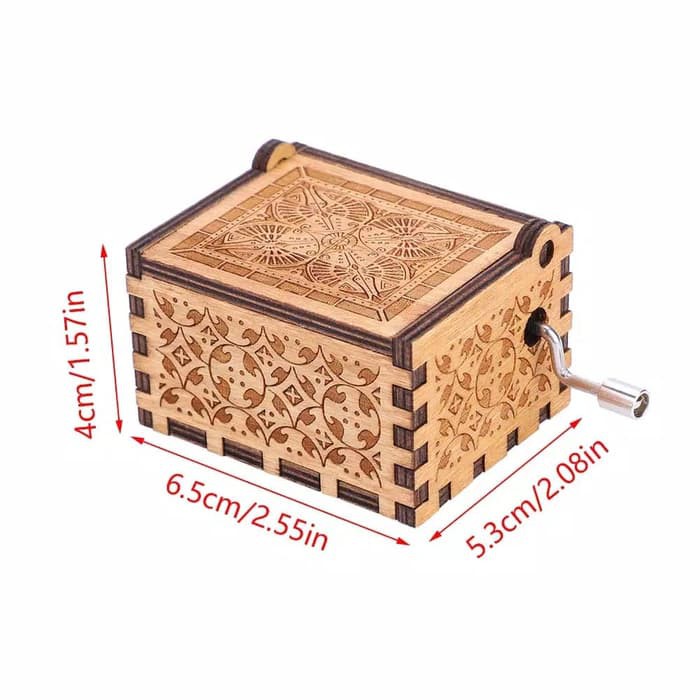 Wooden Music Box Vintage Kotak Musik kayu you are my sunshine happy bday moana