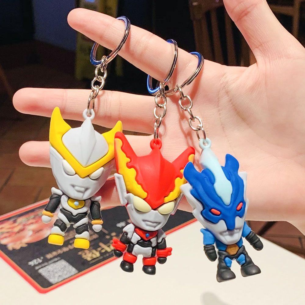 Lanfy Ultraman Gantungan Kunci Perhiasan Hadiah Miniatur Anime Jepang Gantungan Kunci Mobil Darah Panas Anime Key Ring