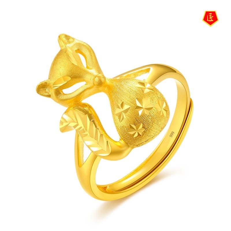 [Ready Stock]Fox Golden Ring Cute Simple Personality