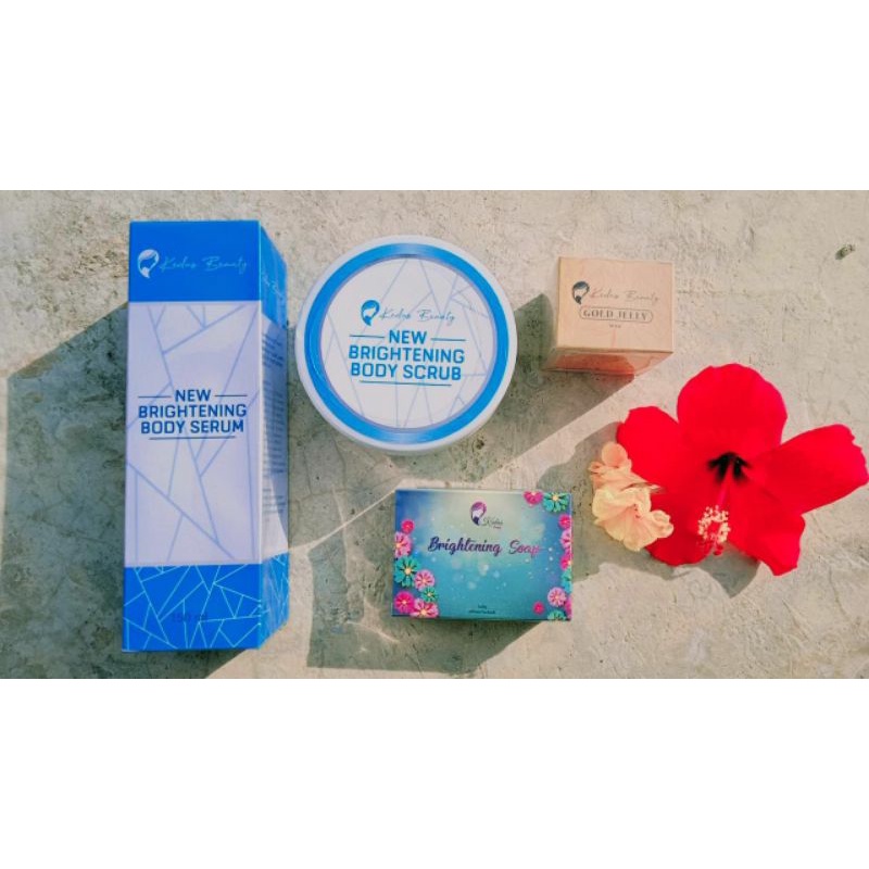 (Free Gift) Paket lengkap kedas beauty 4 in 1| Paket hemat | Sabun gold jelly Body serum body scrub