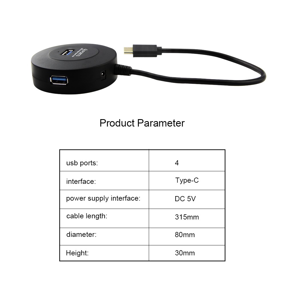 Hub Splitter 4 Port USB 3.1 Tipe-C 5Gbps Kecepatan Tinggi Untuk Macbook PC Laptop